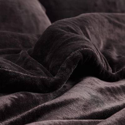 Oversized Comforter Set - The Original Plush - Dark Chocolate , Queen