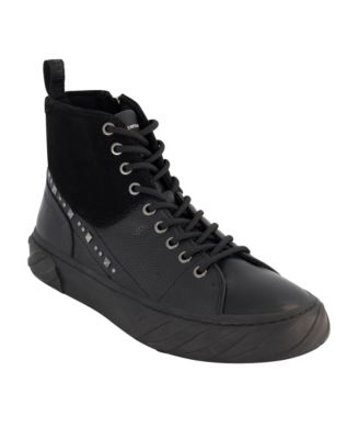KARL LAGERFELD PARIS Men's Studded High Top Fashion Sneaker