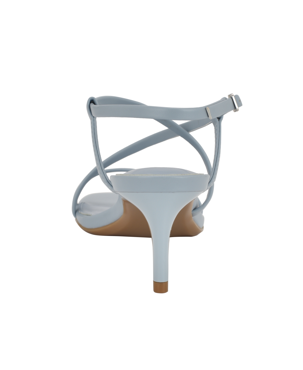 Shop Calvin Klein Women's Ishaya Strappy Low Stiletto Sandals In Light Blue