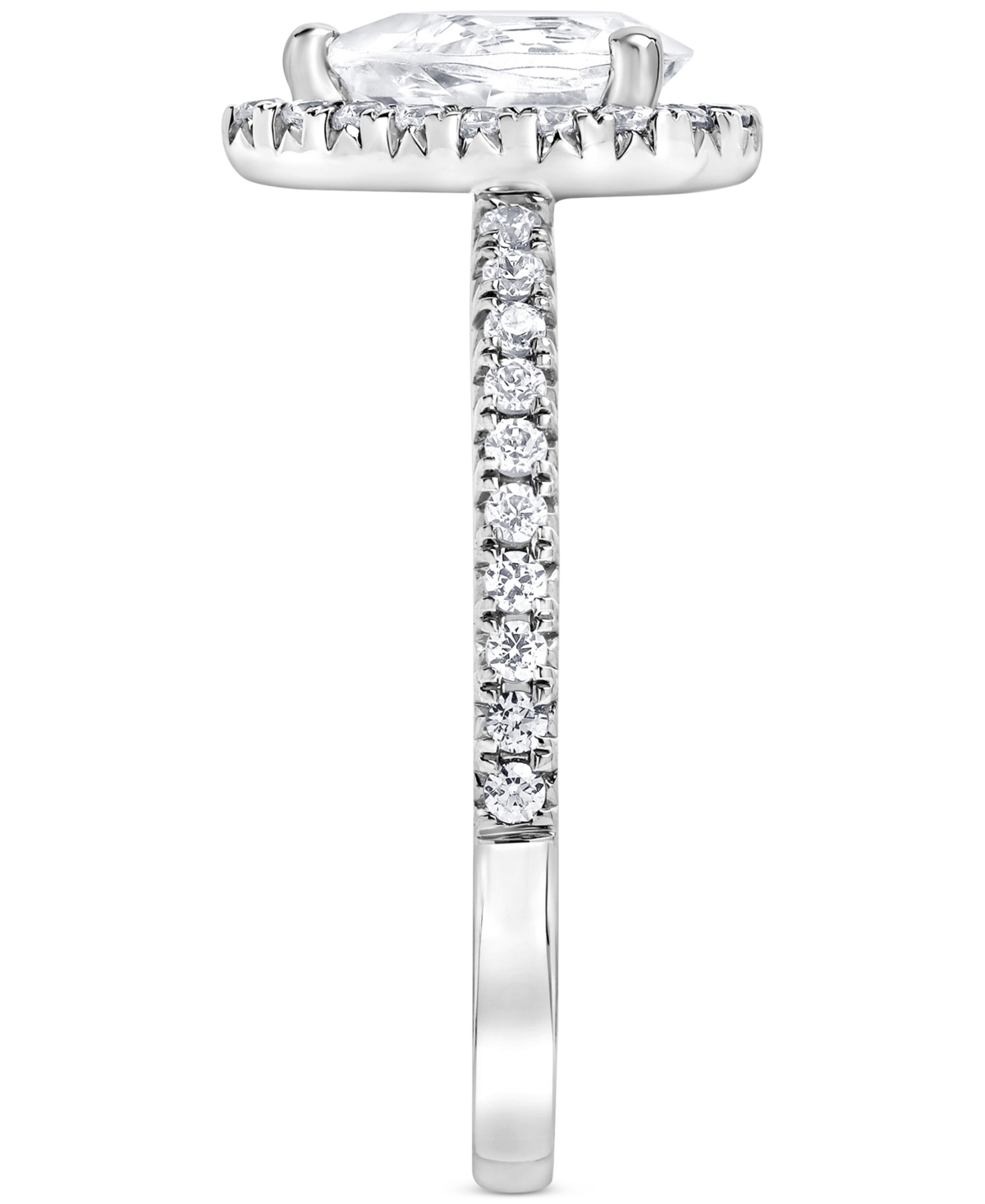 Badgley Mischka Igi Certified Lab Grown Diamond Pear-shaped Halo Engagement Ring (3-3/8 Ct. T.w.) In 14k White, Yell In White Gold