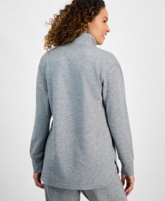 Petite Luxsoft Fleece Quarter-Zip Long-Sleeve Sweatshirt