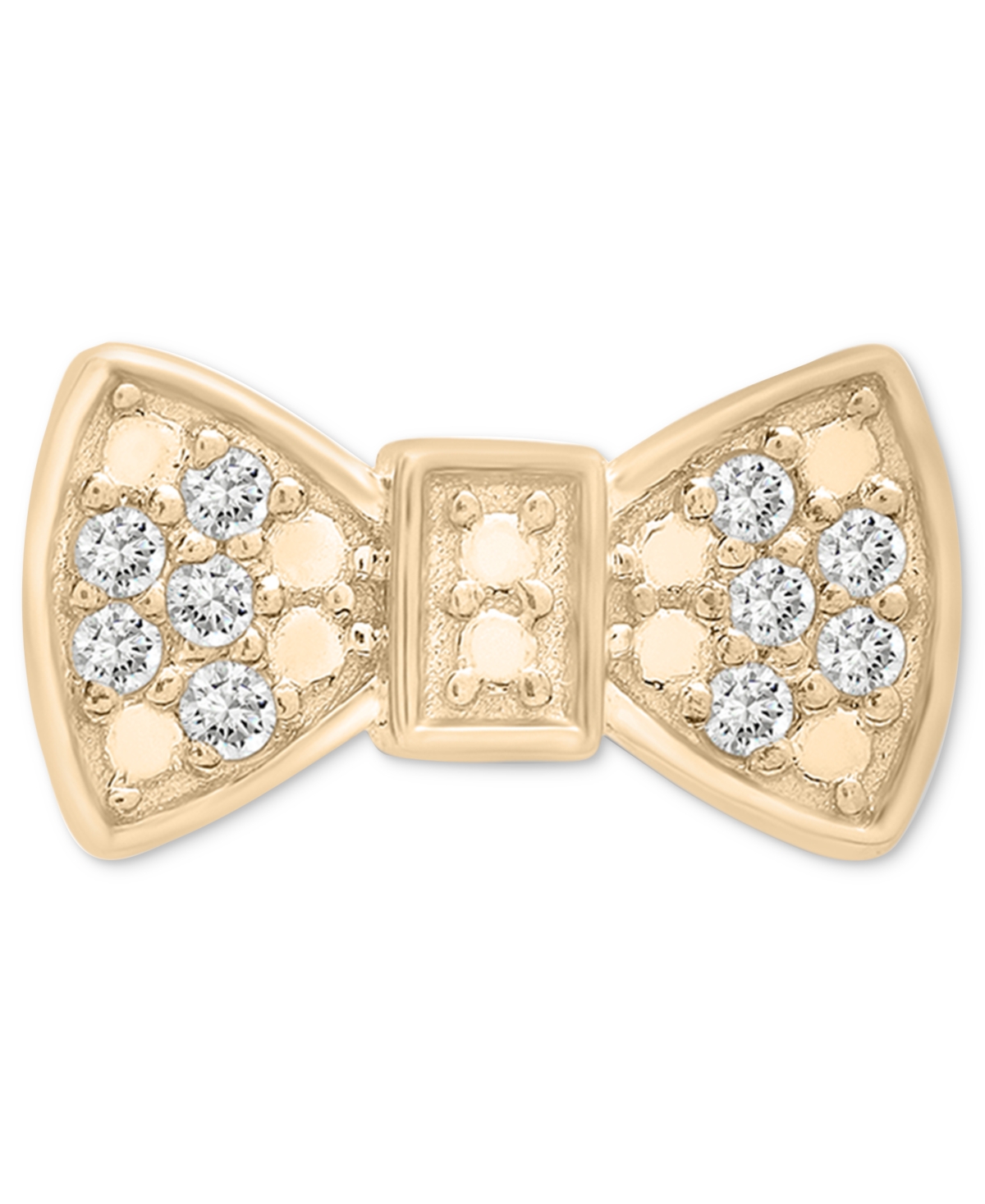 Wrapped Diamond Single Stud Earring (1/20 Ct. T.w.) In 10k White Or Yellow Gold, Exclusively At Macy's In Bow Yellow Gold