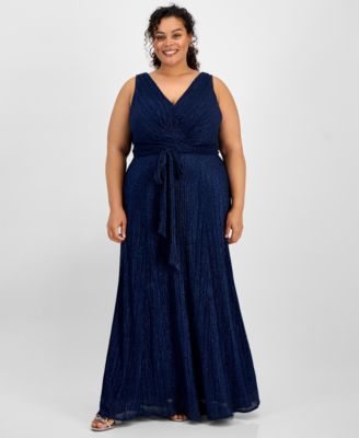 Alex Evenings Plus Size Sleeveless V-Neck A-Line Gown