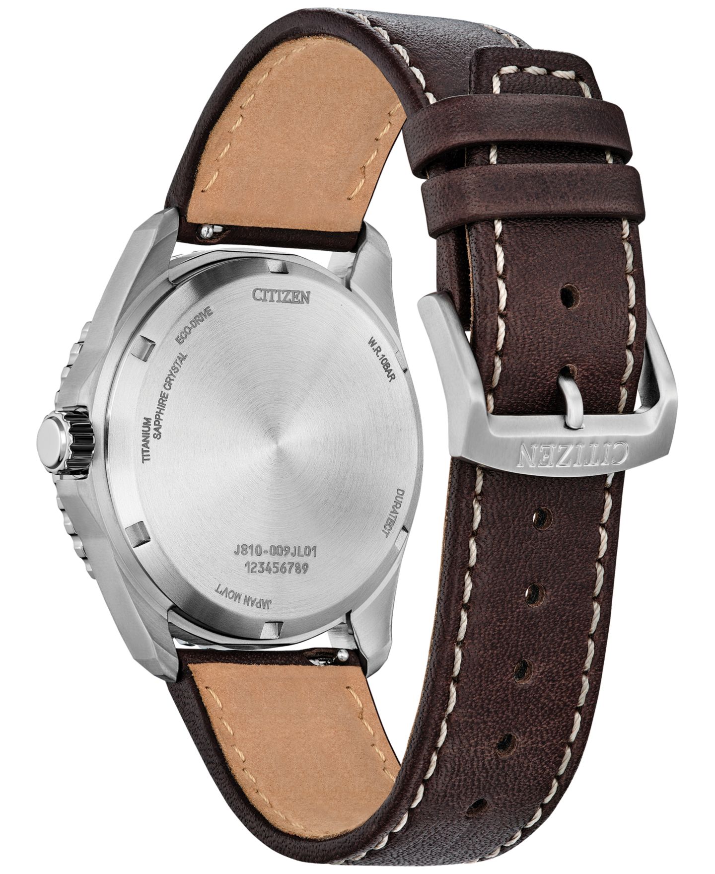 Мужские часы Citizen Eco-Drive Brycen Brown Leather Strap Watch 41mm — фото 5