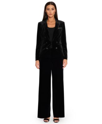 Tahari ASL - Women's Velvet Faux Double-Breasted Jacket