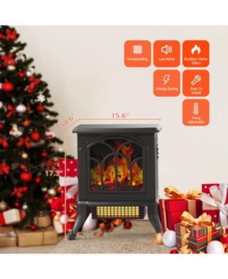 16in 1500W Electric Fireplace 3D Flame Space Heater Indoor