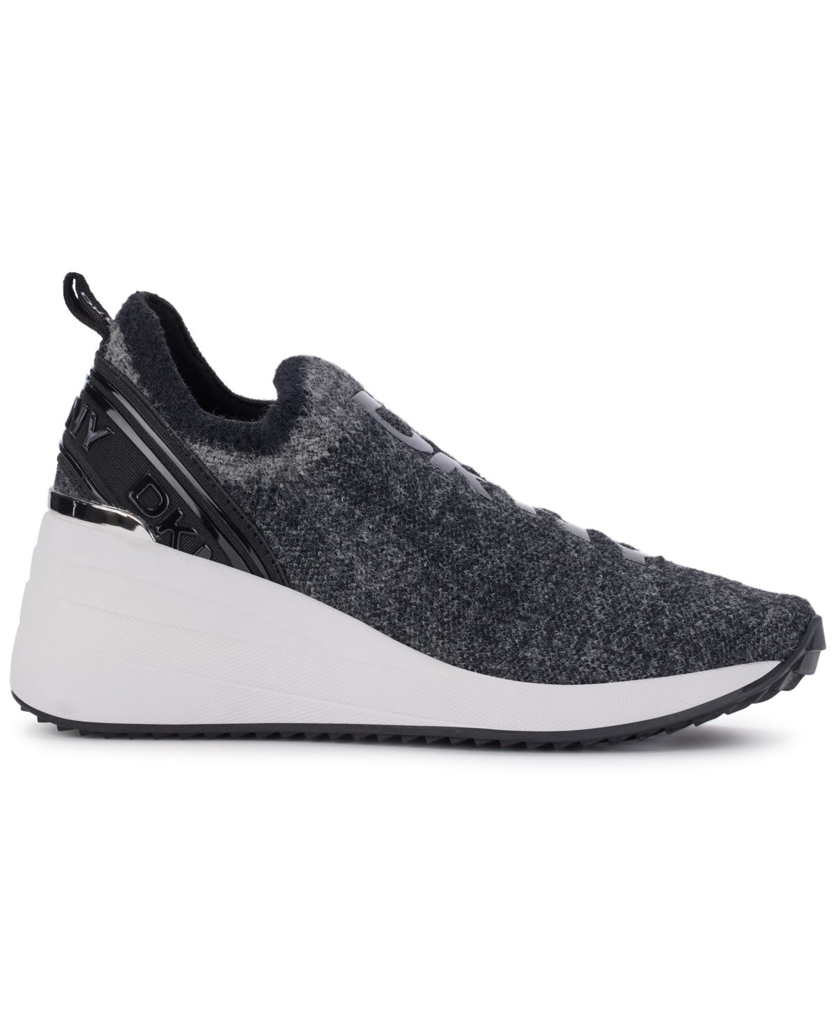 Shop Dkny Women's Keeva Wedge Sneakers In Black,light Gray
