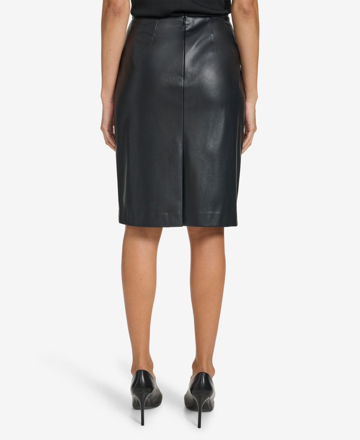 Calvin Klein Women's Faux-Leather Pencil Skirt
