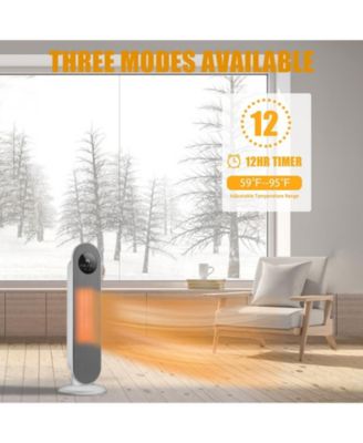 1500W Portable Oscillating Electric Space Heater for Indoor Use with Remote Control