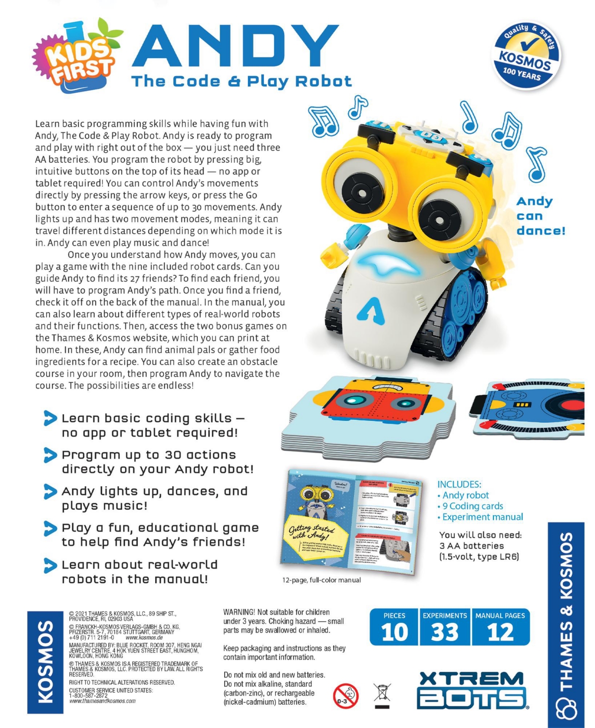 Shop Thames & Kosmos Kids First: Andy: The Code Play Robot In Multi
