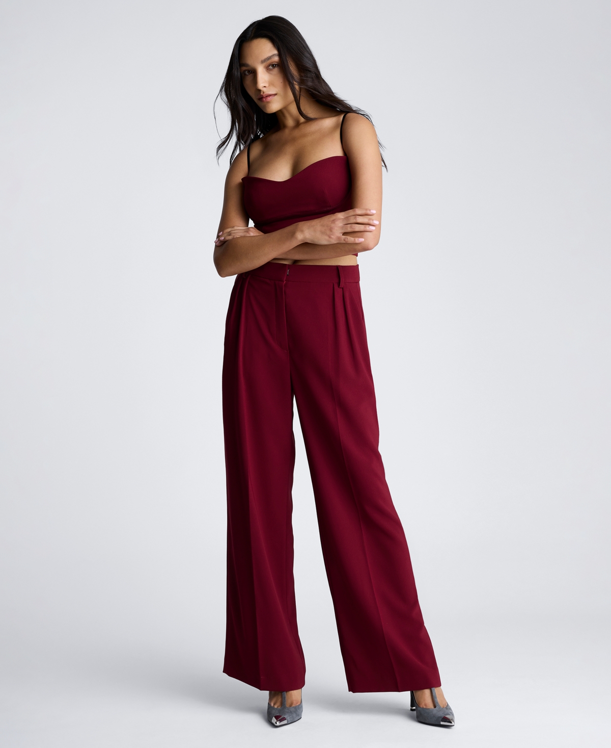Shop Kenneth Cole Women's Sweetheart Neck Bustier Cami Top In Wineberry