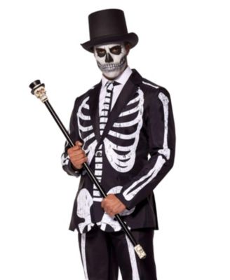 Men's Halloween Costume - Skeleton Grunge Black