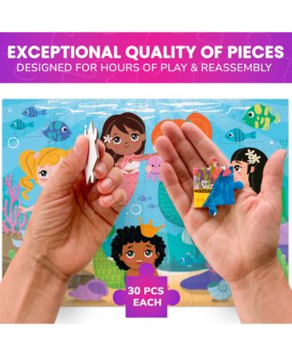 4 x 30 Pieces Jigsaw Puzzles for Toddlers 3-5 - Dinosaur, Animals, Meadow Girls