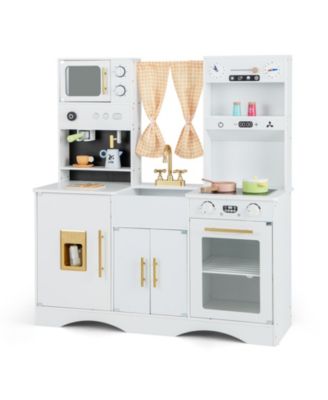 Kids Pretend Play Kitchen Playset with Microwave, Oven, and Sink