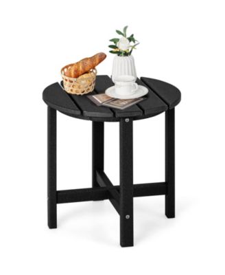18 Inch Round Weather-Resistant Adirondack Side Table-Black