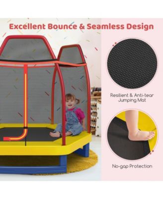 7 Feet Kids Recreational Bounce Jumper Trampoline-Red