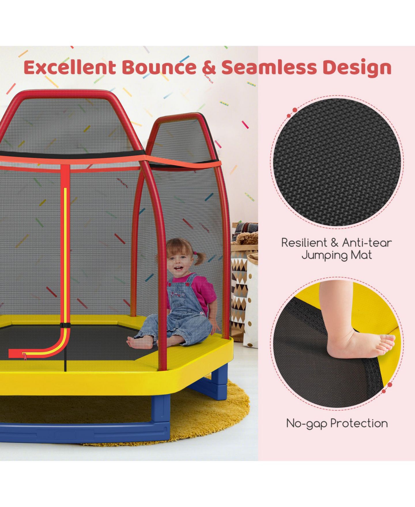Детская игрушка SUGIFT 7' Trampoline with Enclosure Net, Ages 3+ — фото 4