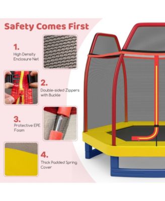 7 Feet Kids Recreational Bounce Jumper Trampoline-Red