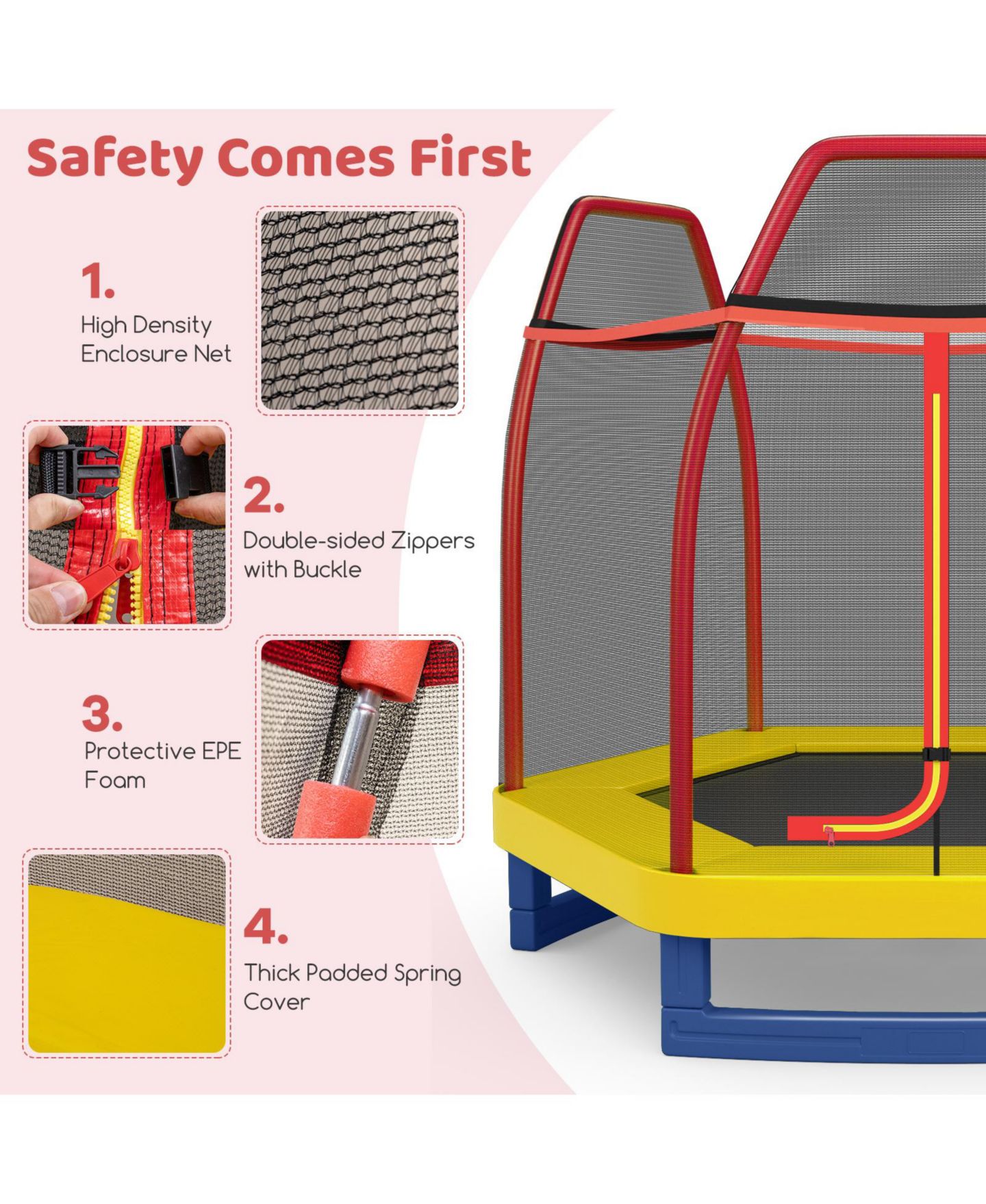 Детская игрушка SUGIFT 7' Trampoline with Enclosure Net, Ages 3+ — фото 7