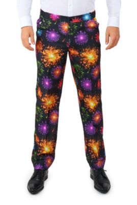 Men's Suit - NYE Fireworks Outfit Slim Fit - Black - Yellow