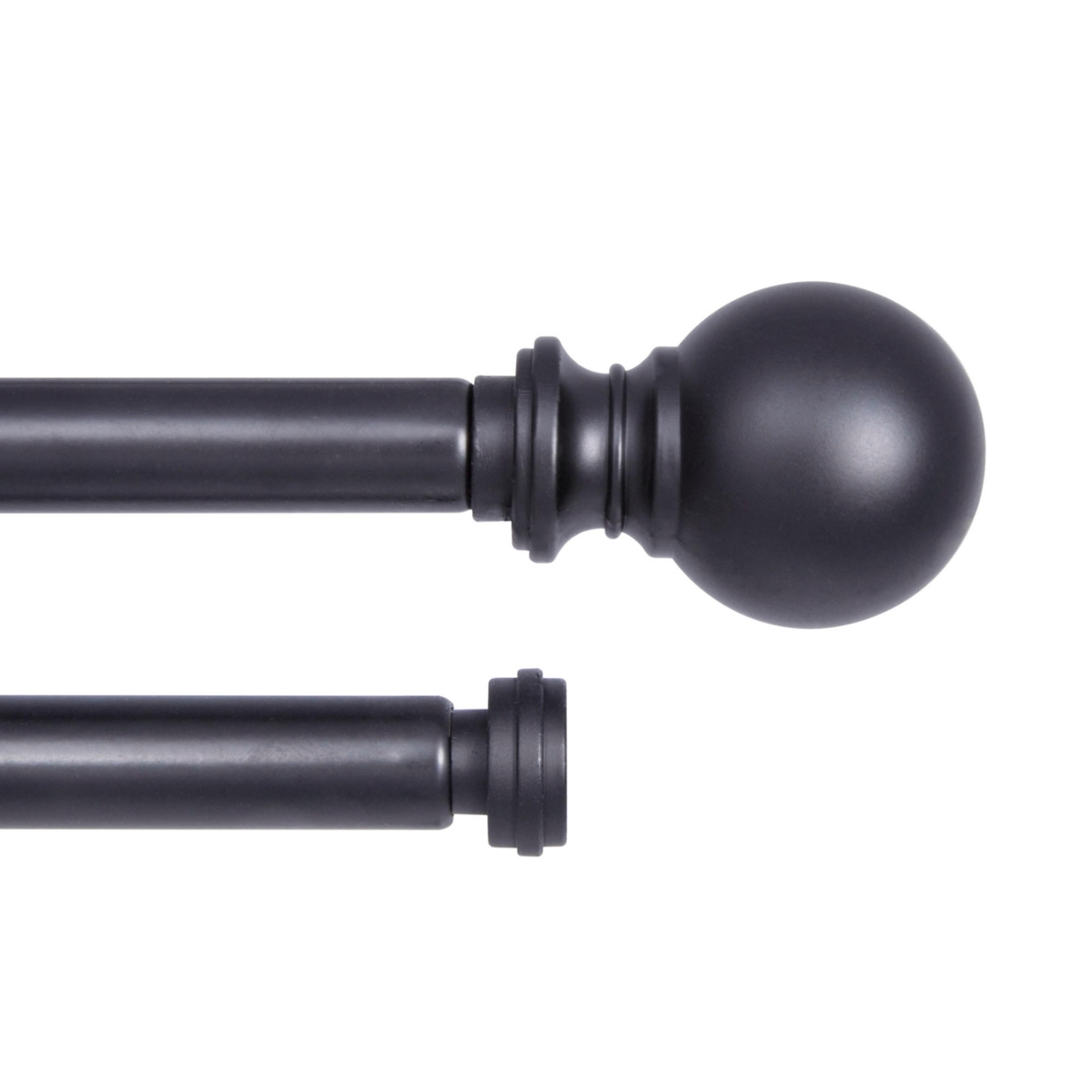 Wakefield 5/8-Inch Double Curtain Rod for Layered Window Treatments - Black