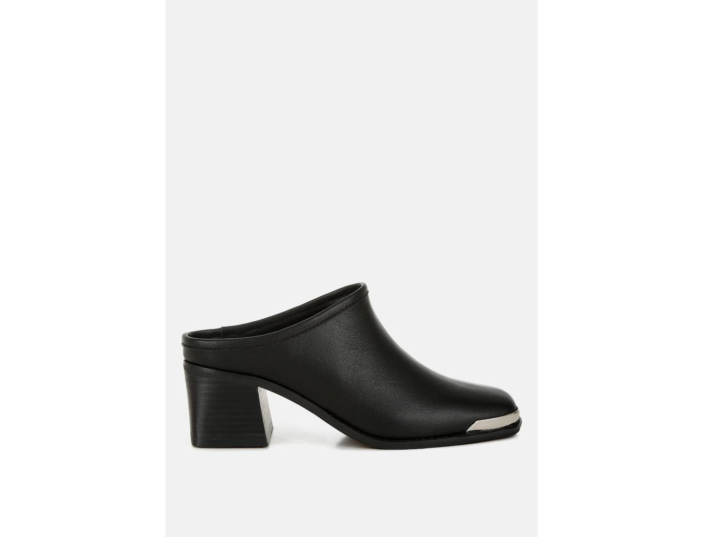 Женские сабо Rag & Co Bottani Genuine Leather Slip-On, цвет: Чёрный — фото 1