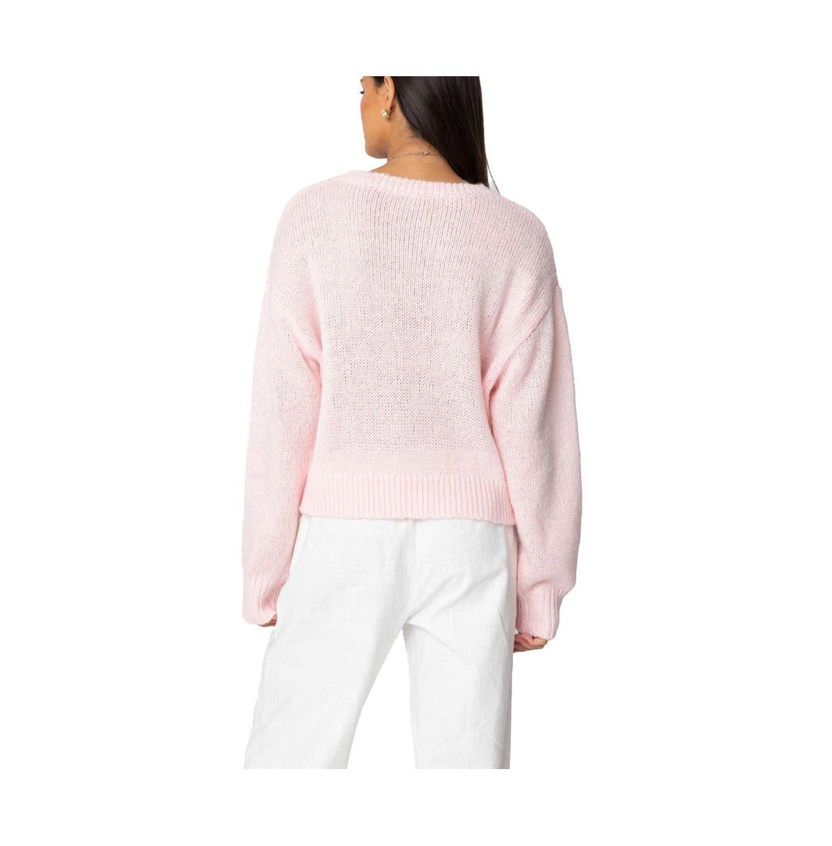 Edikted Women's Kyrah Oversized Knit Sweater - Light-pink