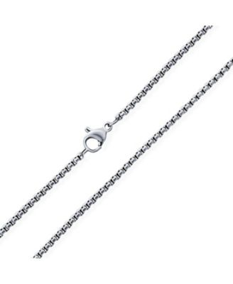 Unisex Thin Strong Simple Basic 2MM Yellow Rose Gold Plated Silver Tone Stainless Steel Basic Venetian Box Link Chain Necklace