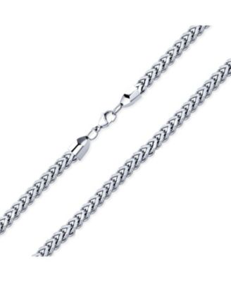 Heavy Duty Biker Jewelry Gold Plated Silver Tone Stainless Steel 6MM Flat Square Wheat Link Foxtail Chain Necklace