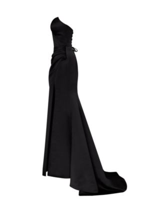 Womens Strapless Eveng Gown With Thigh Slit