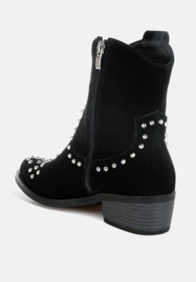 Womens Hira Studs Embellished Cowboy Boots