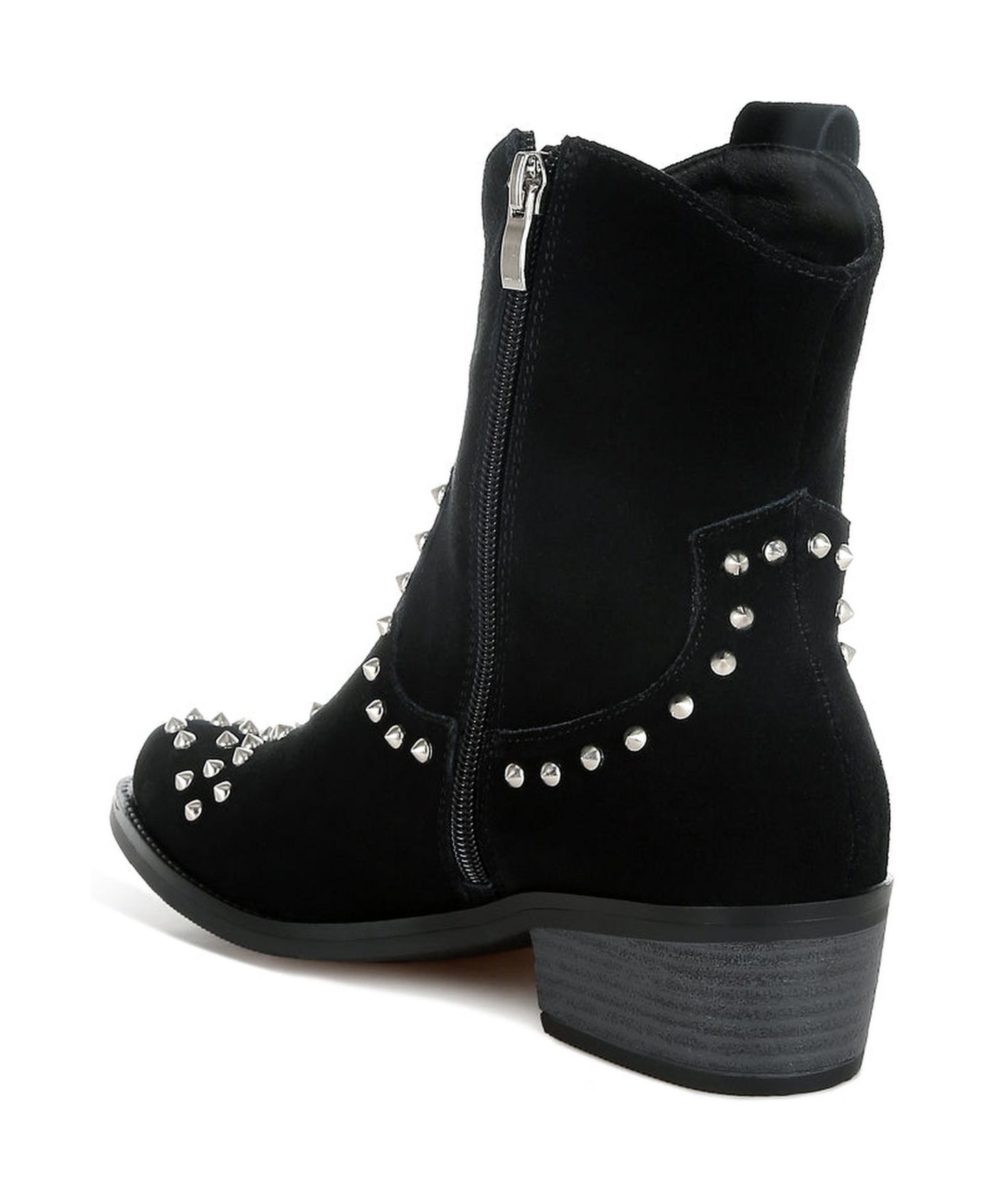 Женские ботинки Rag & Co Hira Studs Embellished Cowboy, цвет: Чёрный — фото 3