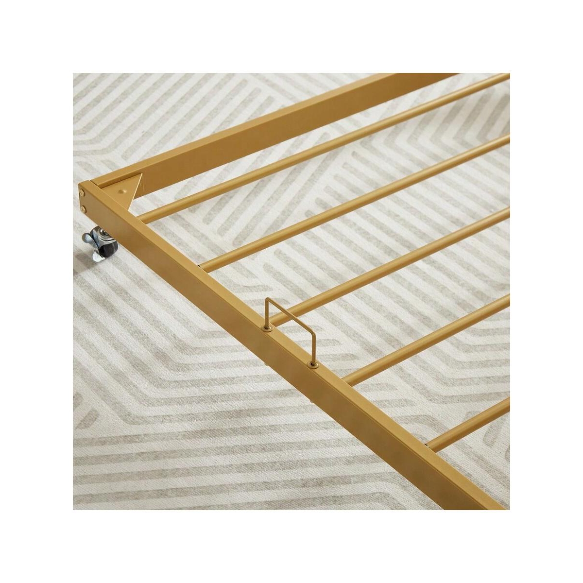 gaomon Metal Framed Daybed With Trundle Size, Sofa Bed Frame, Stable Steel Slats Support, No Box Spring Needed, Easy Assembly, For Indoor Living