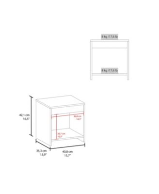 Anegam Nightstand with Open Storage, Black