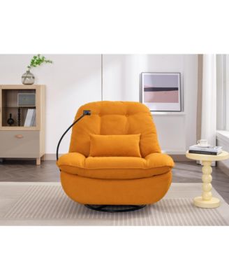 5-in-1 Orange Power Recliner with Music Player and Charger
