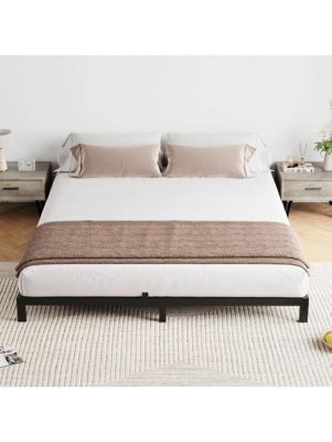 Bed Frame, 6-Inch Metal Low Platform Bed Frame, Bed Frame With Metal Slat Support, Mattress Foundation, No Box Spring Needed, Noiseless Design