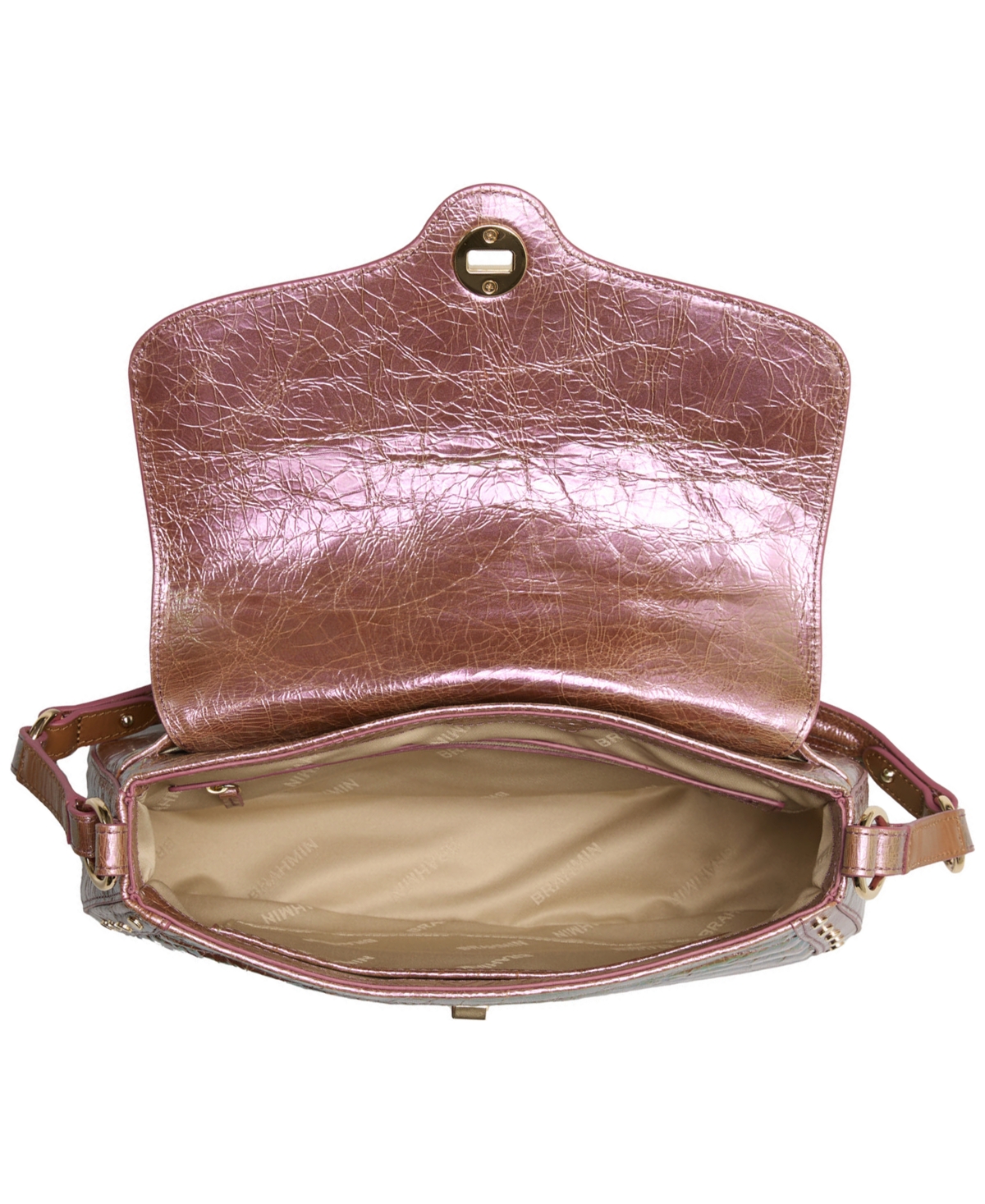 Brahmin NeridaAlectrona Small Leather Shoulder Bag - Rose Gold