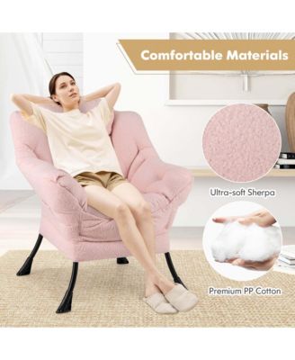 Large Cozy Head Pillow Stylish Tufted Back & Seat Armrests Lazy Chair