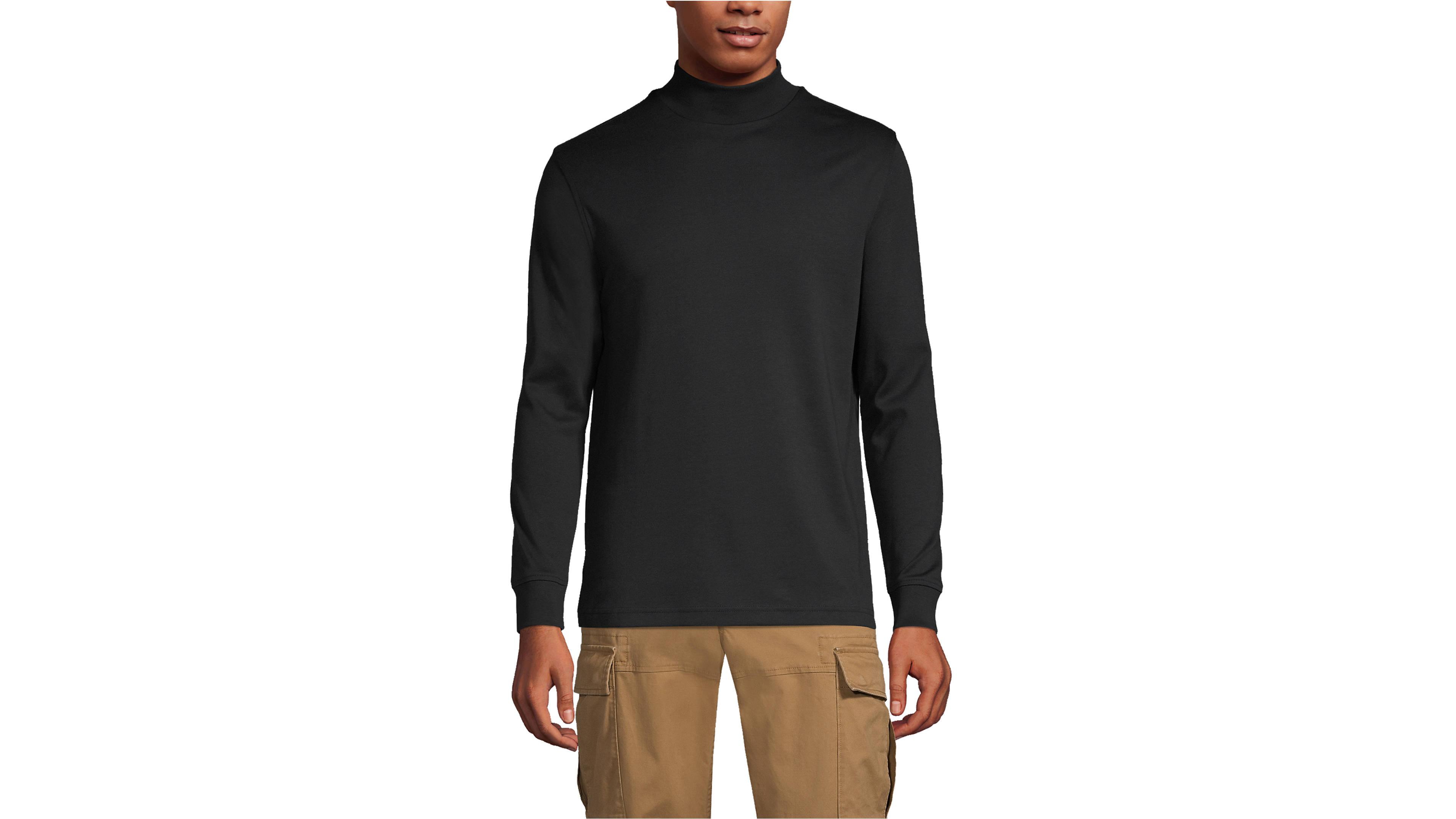 Lands' End Big & Tall Cotton Supima Mock Turtleneck
