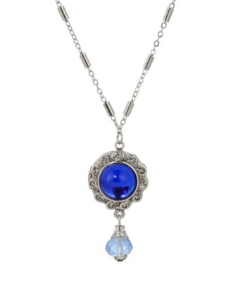 Round Glass Stone Locket Necklace