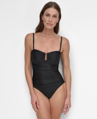 【DKNY】黒のミディ丈ラップワンピース DKNY】黒のミディ丈ラップワンピース