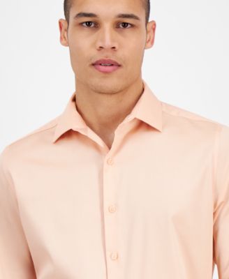 Men's Spread-Collar Sateen Dress Shirt, Created for Macy's