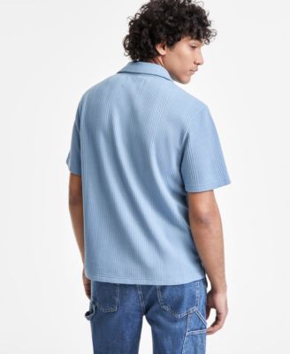 Men's Waffle-Knit Button-Down Shirt, Exclusively at Macy's