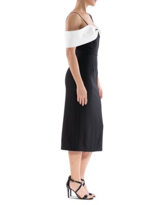 Women's Bow-Neck Strappy Midi Dress