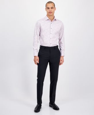 Men's Slim Fit Long Sleeve Button-Front Abstract Floral Print Shirt, Exclusively at Macy's