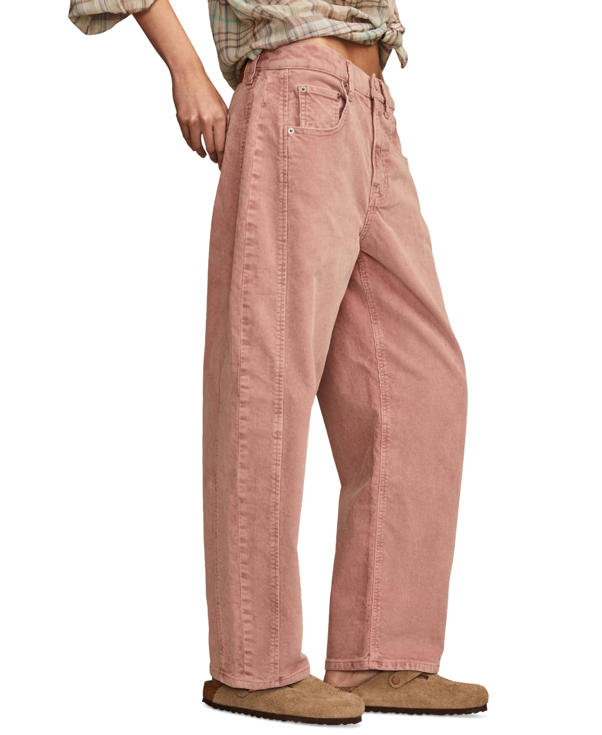 Lucky Brand Corduroy Barrel Leg Pants In Pink Please Wash