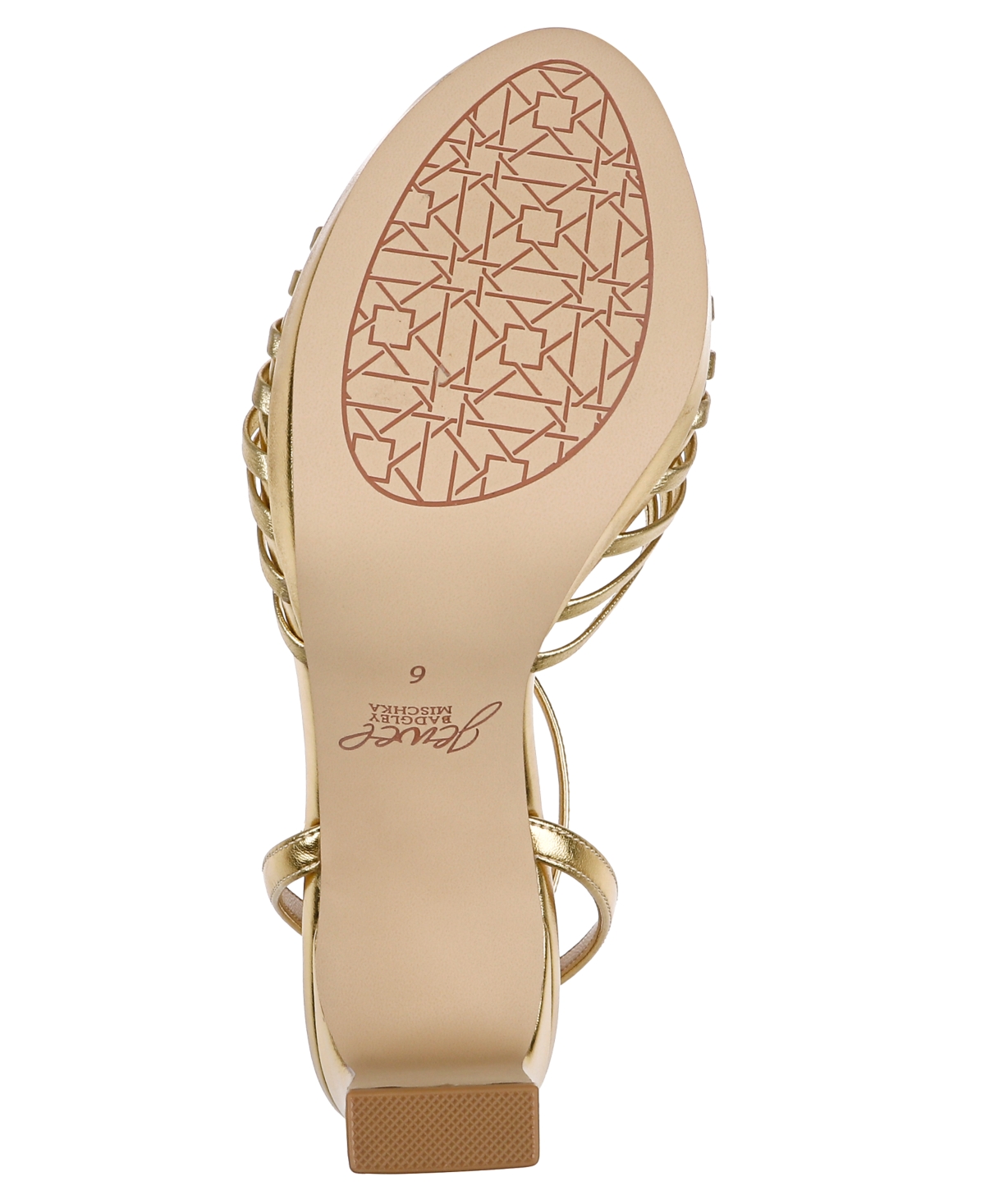 Jewel Badgley Mischka Skylar Ankle Strap Sandal In Gold Metallic Leather