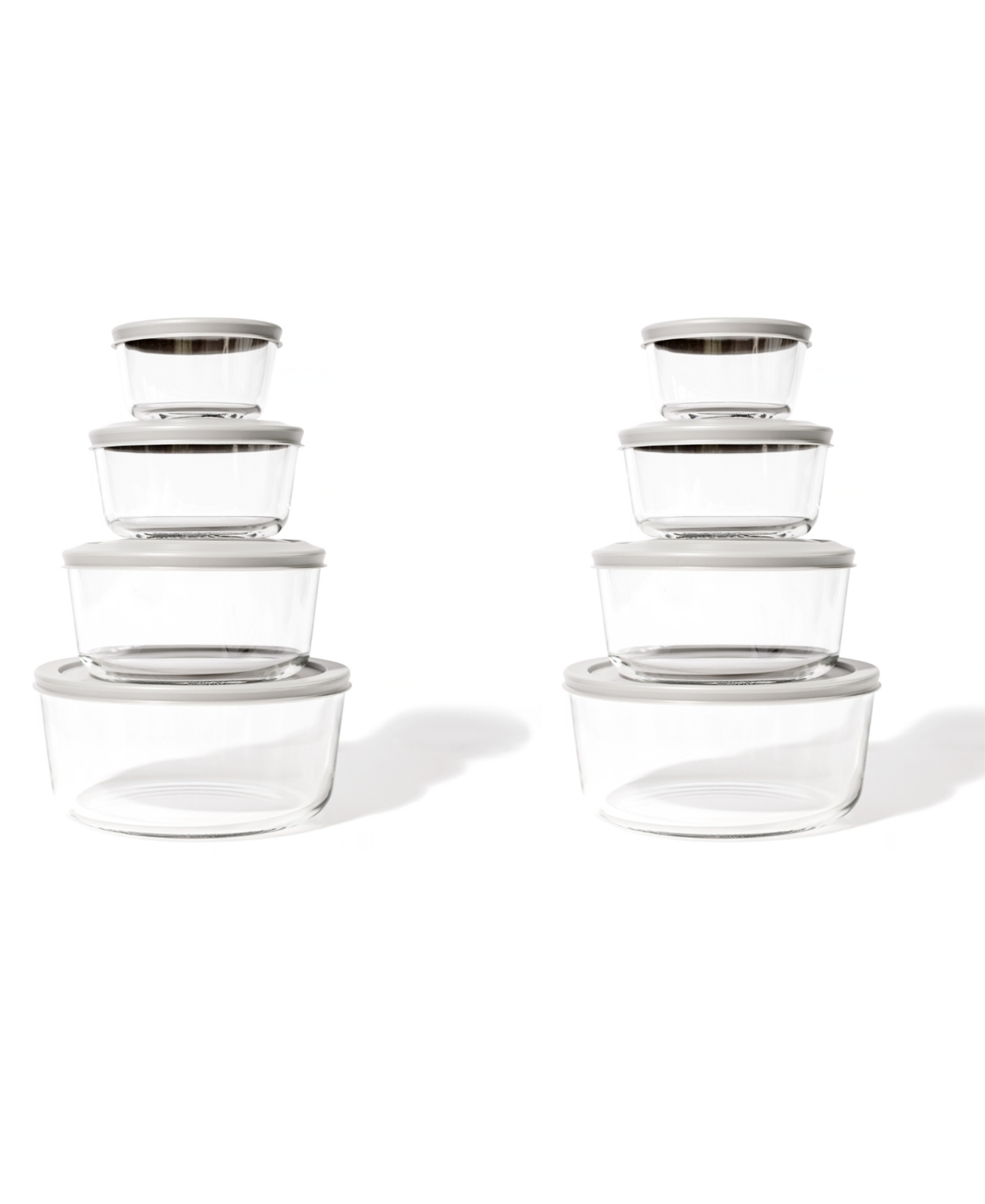 DURA LIVING 16-PIECE ROUND NESTING FOOD STORAGE AND MEAL PREP CONTAINER SET 