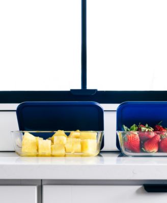 8-Piece 6.5 Cup Rectangular Food Storage and Meal Prep Container Set