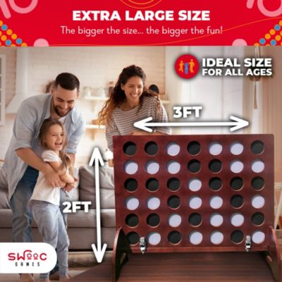 - Giant Four in a Row (All Weather) Outdoor Game w/ Carrying Case - Noise Reducing - 60% Quieter - Giant Connect - 4 Game